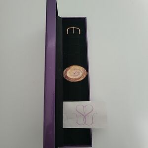 Vtg Suzanne Somers Watch Women 46mm Crystal Rose Gold Tone Swirl New